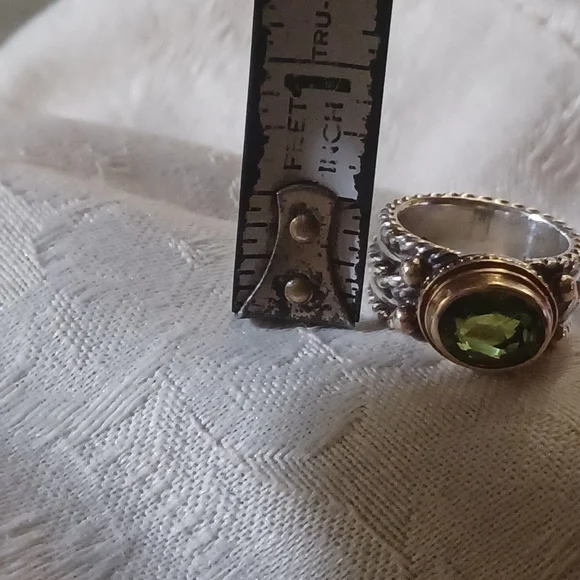 Reve Oval Peridot Ring in Sterling Silver and 14k, Size 6 - Picture 13 of 13